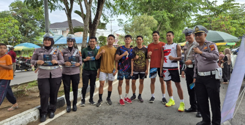 Polres Inhil Sosialisasi Riau Bhayangkara Run 2025 di Lokasi CFD