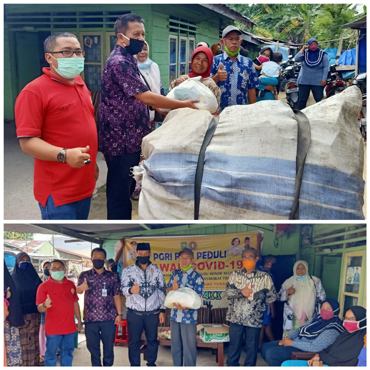 250 Paket Sembako Bagi Warga dan Guru Honor, Pahmijan: Terima Kasih Pada Donatur Program PGRI Peduli Covid 19