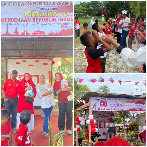 Semarak HUT Ke- 80 Kemerdekaan RI, Warga RT.01 Sidomulyo Gelar Pesta Rakyat Dirangkai Berbagai Perlombaan
