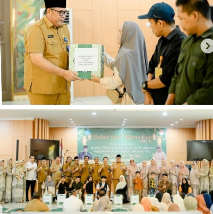 Sambut Ramadhan 1446 H, Disdik Riau Serahkan 200 Paket Sembako.