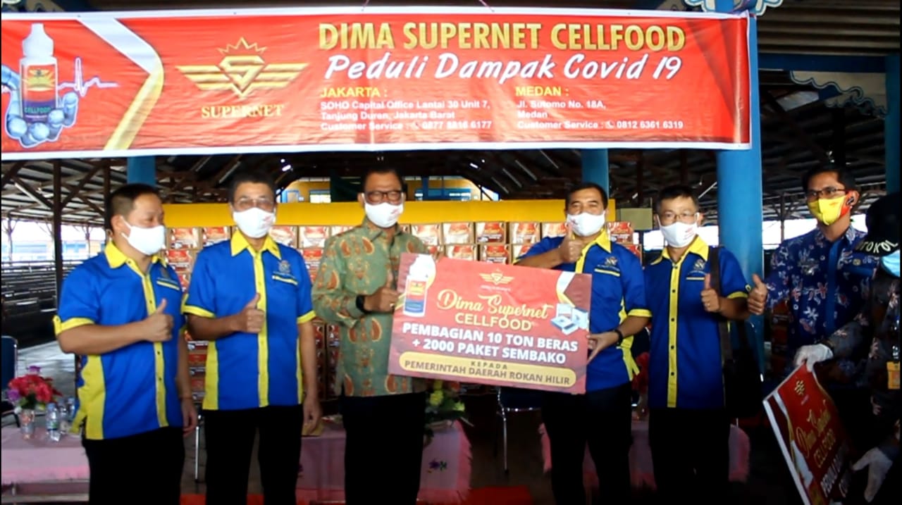 Dima Supernet Salurkan Bantuan 2 Ribu Paket Sembako Untuk Warga Bagansiapiapi Terdampak Covid-19