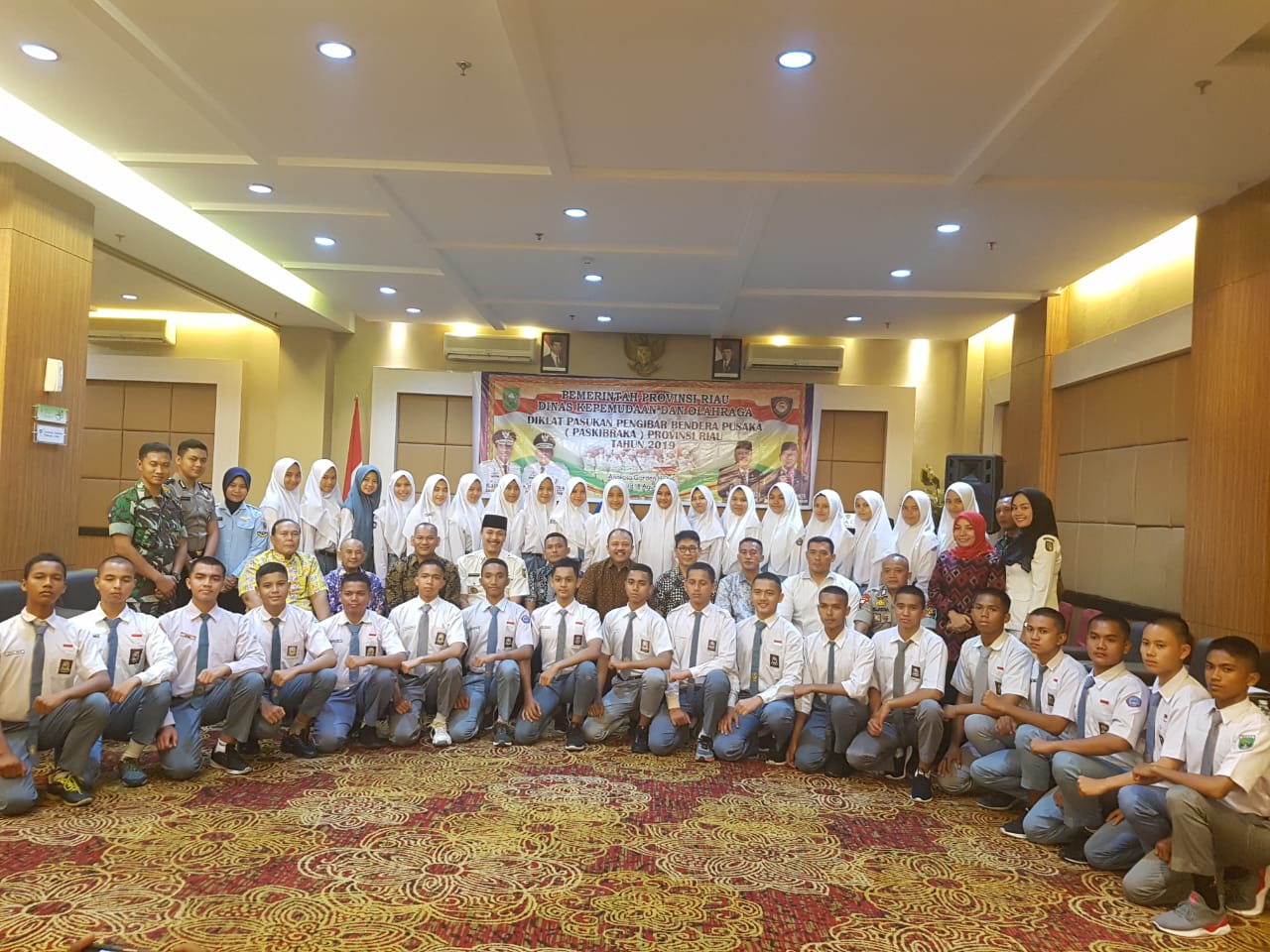 36 Paskibraka Disiapkan Untuk Upacara HUT RI di Halaman Kantor Gubernur Riau