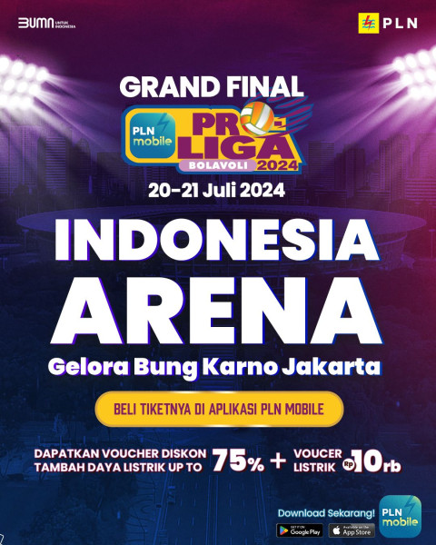 Jangan Sampai Kehabisan! Tiket Grand Final Proliga 2024 Bisa Dibeli Lewat Aplikasi PLN Mobile