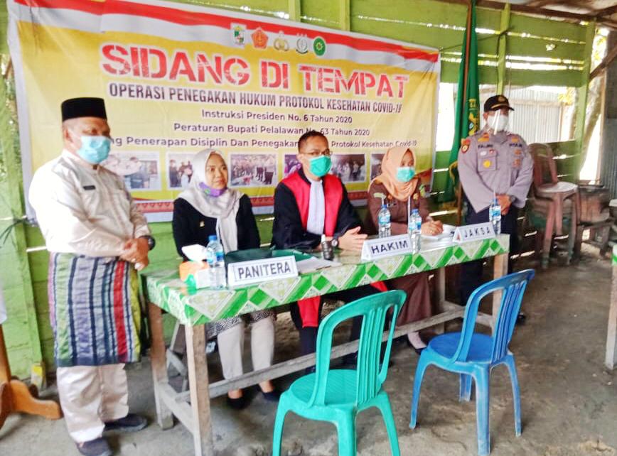 7 Orang di Kecamatan Kerumutan Terjaring Operasi Yustisi, Pelanggar Disanksi Sosial dan Denda
