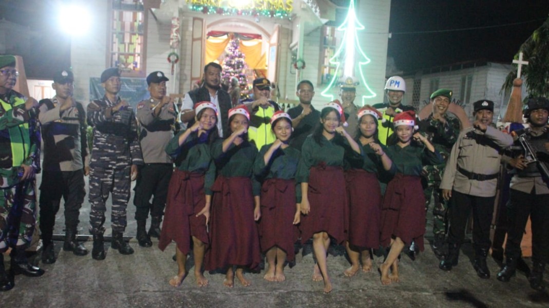 Polsek Bangko Gelar Patroli Skala Besar, Pastikan Ibadah Natal Nyaman dan Kondusif