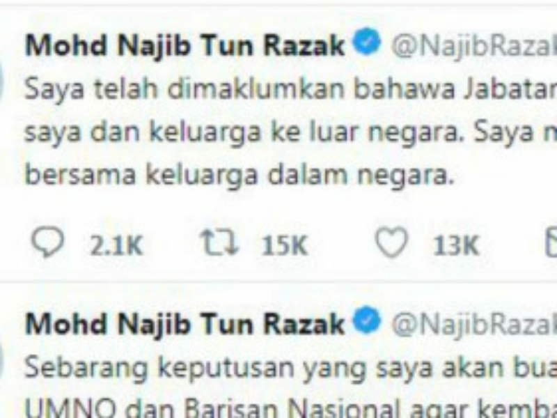 Najib Razak Ungkap Alasan Batal Terbang ke Jakarta