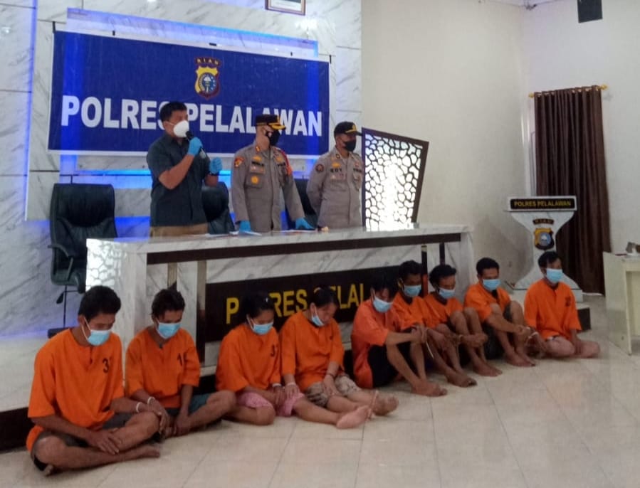 Polres Pelalawan Bekuk Sembilan Tersangka Penganiayaan di Areal PT RAPP