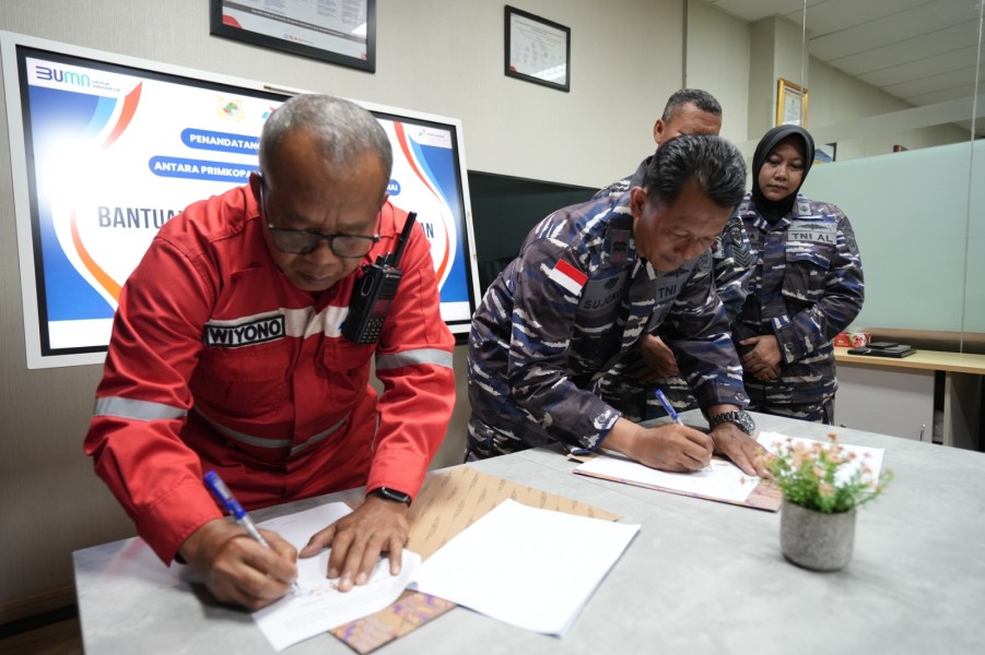 Kilang Dumai dan PRIMKOPAL LANAL Dumai Tandatangani Nota Kesepakatan Bantuan Suplai Air untuk Pemadaman Kebakaran Luar Kilang