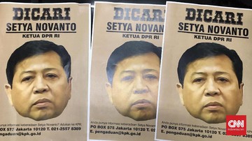 Poster bergambar wajah Ketua DPR Setya Novanto disebar ke publik 