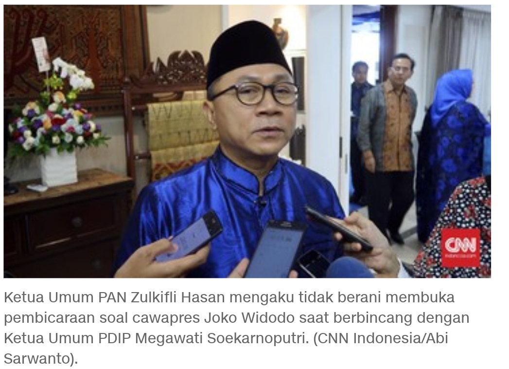 Ketum PAN Tak Berani Bicarakan Cawapres Jokowi pada Megawati