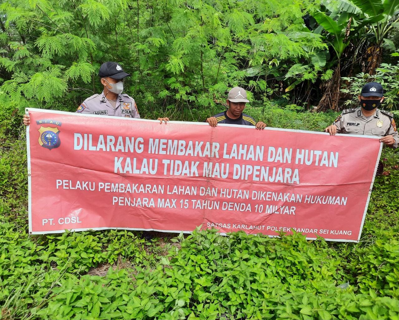 Polsek Bandar Sei Kijang Terus Sosialisasikan Maklumat Kapolda Riau Tentang Larangan Karhutla