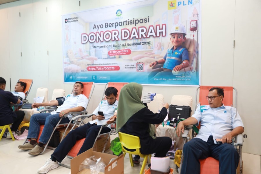 Peringati Bulan K3 Nasional 2026, PLN UID Riau dan Kepri Gelar Aksi Donor Darah