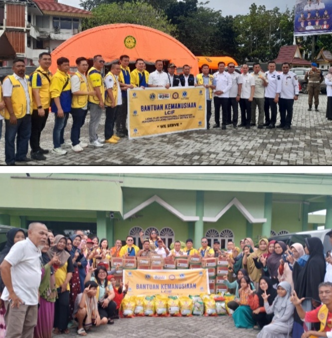 Peduli Korban Banjir Pekanbaru,  Lions Club Distrik 307-A2 Salurkan 2.025 Paket Sembako
