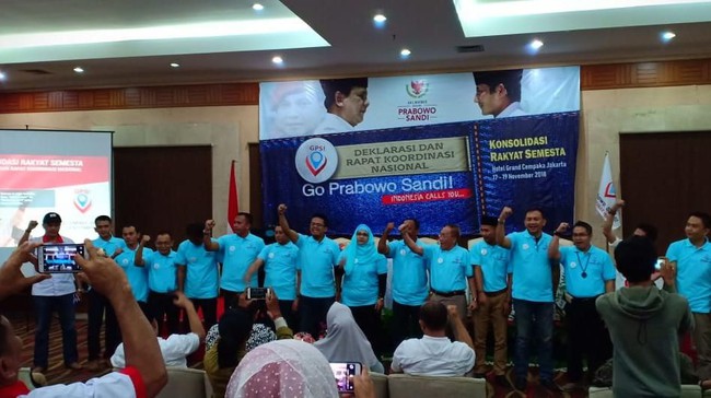 Relawan GPS Deklarasi Dukungan ke Prabowo-Sandi