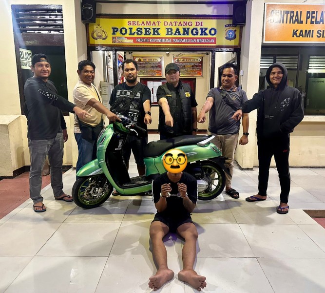 Polsek Bangko Berhasil Menangkap Pelaku Curanmor, BB Didalam Semak Diamankan