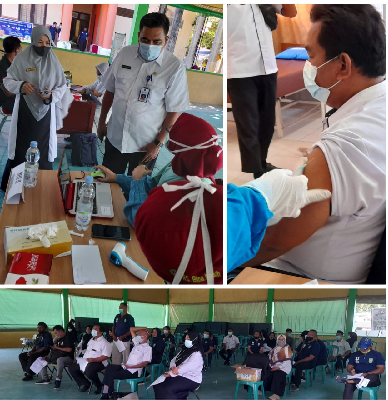 Tinjau Vaksinasi di SMAN Olahraga Provinsi Riau, Kabid SMK Semangati Guru.