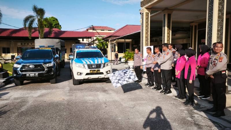 Solidaritas untuk Sumbar, Polres Kampar Lepas Bantuan Kemanusiaan ke Lokasi Banjir-Longsor Sumbar