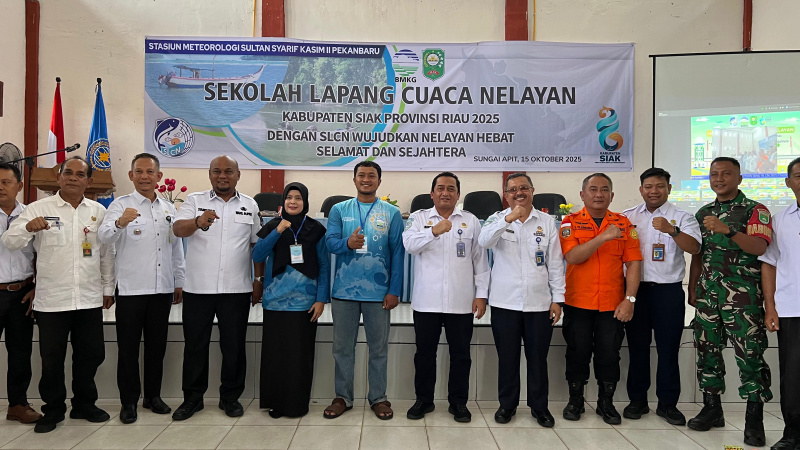 BMKG dan Forkopimda Siak Perkuat Literasi Cuaca Maritim Melalui Sekolah Lapang Cuaca Nelayan