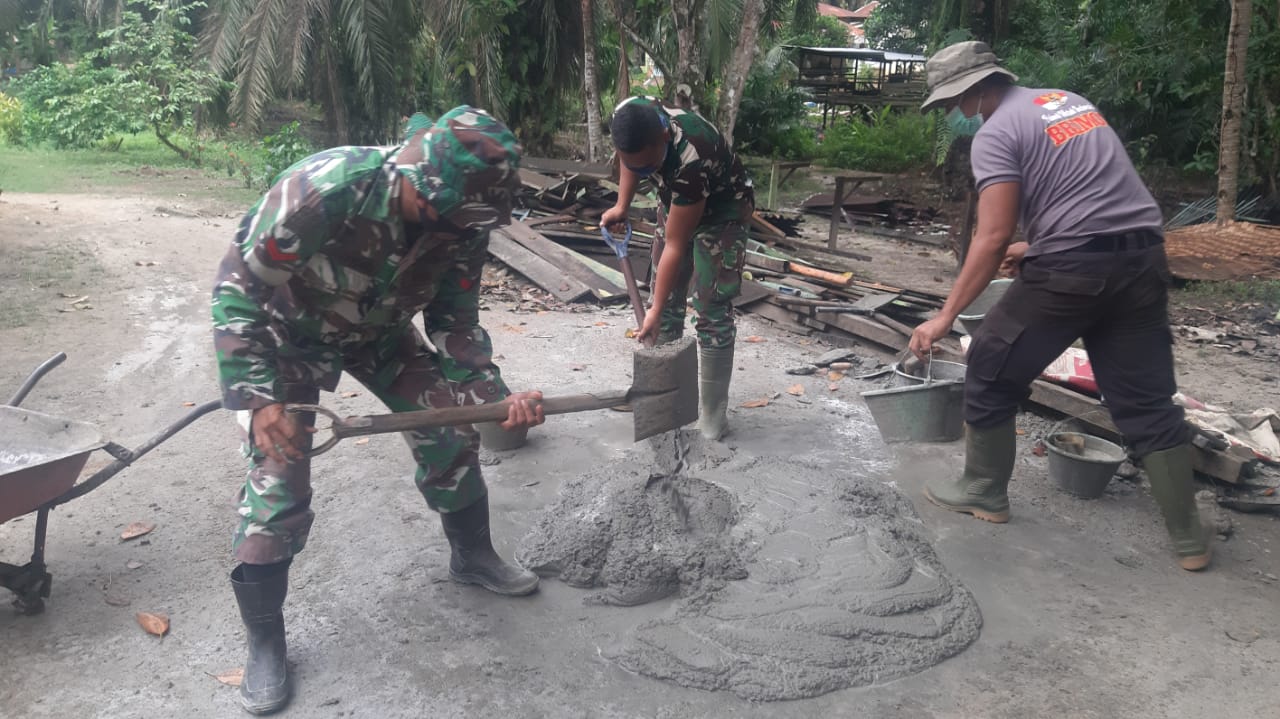 TNI-Polri Kompak Membangun Negeri Dalam Program TMMD ke 111 Kodim 0321/Rohil