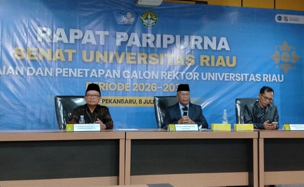 Raih Suara Terbanyak, Senat Unri Tetapkan Tiga Calon Rektor UNRI Periode 2026-2030.