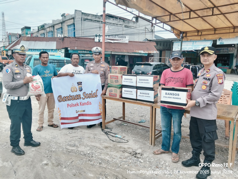 Jumat Berbagi Polsek Kandis Galang Bantuan Korban Bencana Alam Sumbar