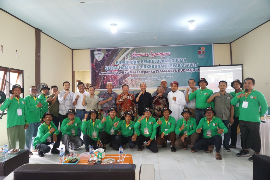 SAMADE dan KUD Maju Jaya Gelar Seminar Lapangan Pupuk dan Pengelolaan Gulma serta Hama di Perkebunan Kelapa Sawit
