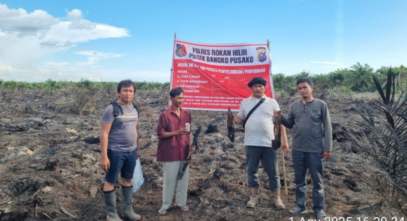 Polres Rokan Hilir Ungkap Kasus Kebakaran Lahan di Bangko Pusako, Satu Orang Jadi Tersangka