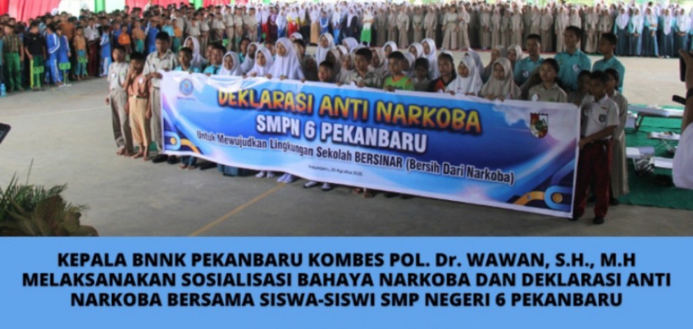Diwarnai Perlombaan, Ribuan Siswa Antusias Deklarasi Anti Narkoba Bersama BNN Pekanbaru