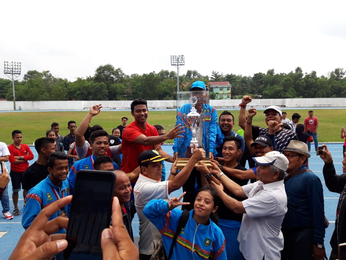 Gondong 35 Medali, Bengkalis Juara Umum di Kejurda Atletik Riau 2018