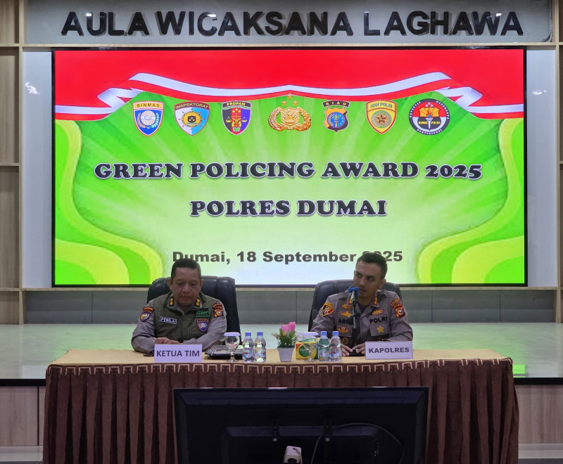 Kapolres Dumai Terima Kunjungan Tim Penilai Green Policing Award 2025