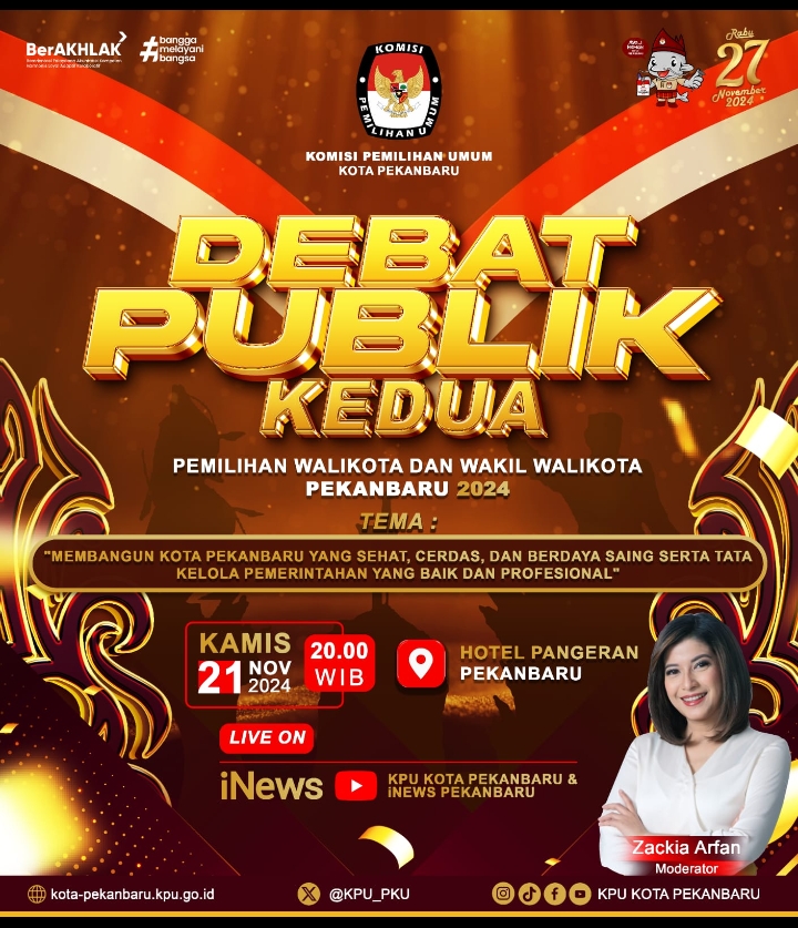 Lusa, Lima Paslon Walikota/Wakil Walikota Pekanbaru Ikuti Debat Publik Kedua