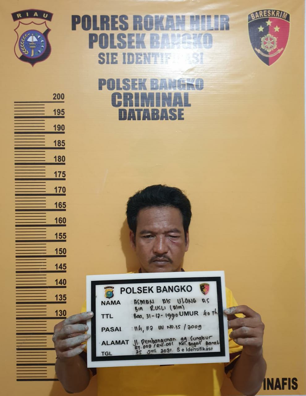 Sempat Melarikan Diri, Pengedar Narkoba Berhasil Ditangkap Polsek Bangko
