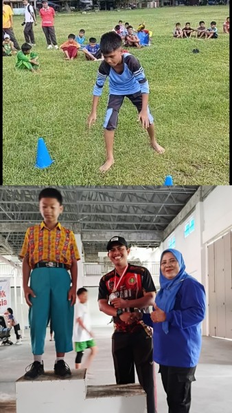 M.Zaki Siswa SDN 189 Pekanbaru Lolos O2SN SD Tingkat Kota Pekanbaru.