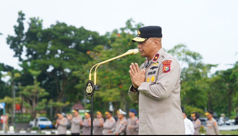 Wakapolda Riau, Brigjen Jossy Sampaikan Pesan Perpisahan Dihadapan Personel