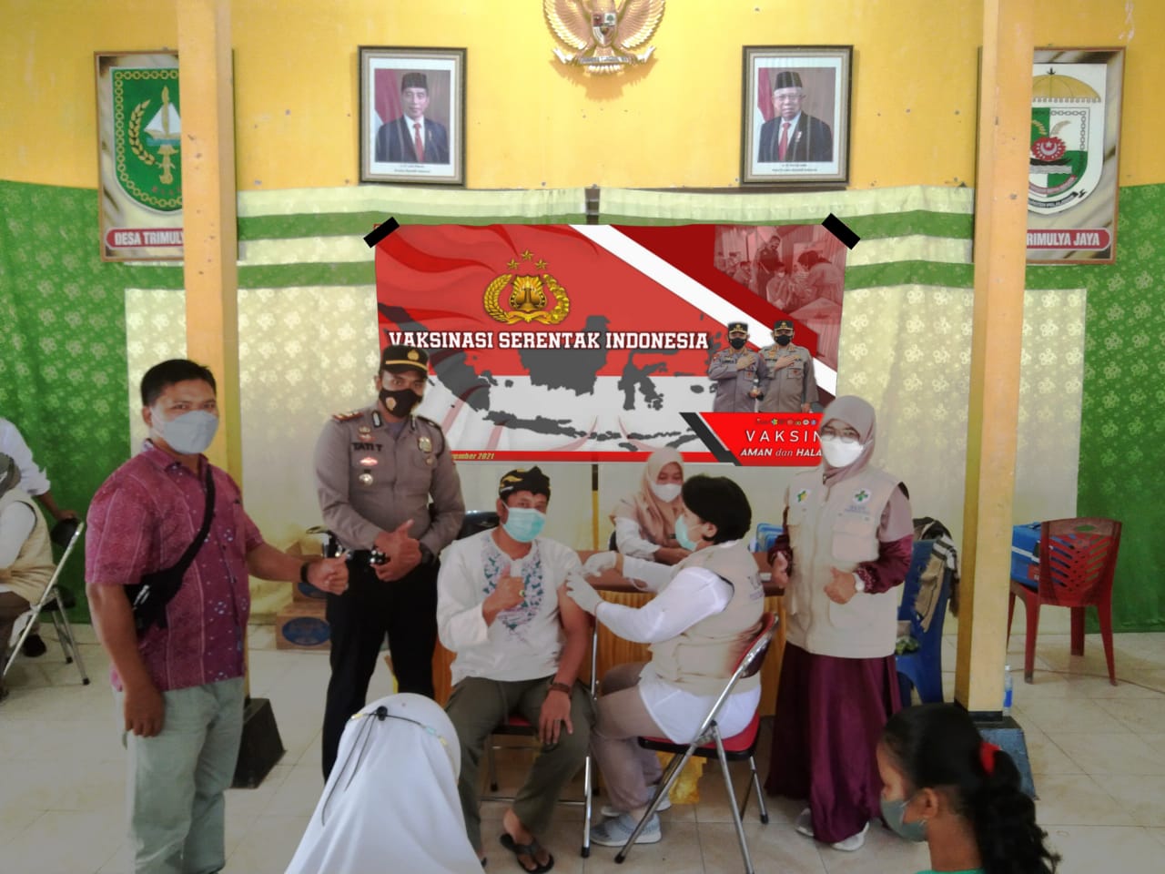 Kapolsek Ukui Tinjau Akselerasi Vaksinasi Serentak se-Indonesia