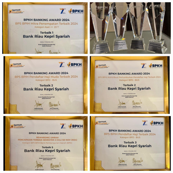 BRK Syariah Borong 5 Penghargaan Bergengsi di Ajang BPKH Award 2024