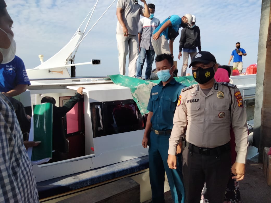 PPKM Mikro, Polsek Kuala Kampar Tingkatkan Penerapan Prokes di Pelabuhan
