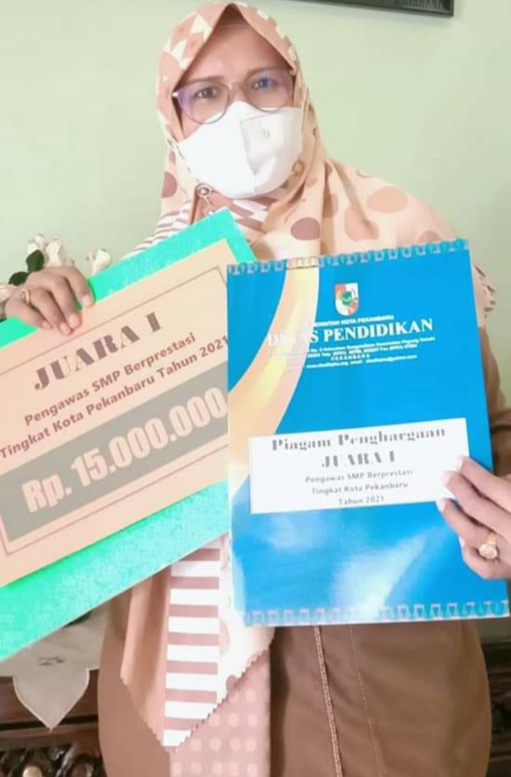 Raih Juara Pertama, Nurjasmi Wakili Pekanbaru di Lomba Pengawas SMP Berprestasi Tingkat Provinsi