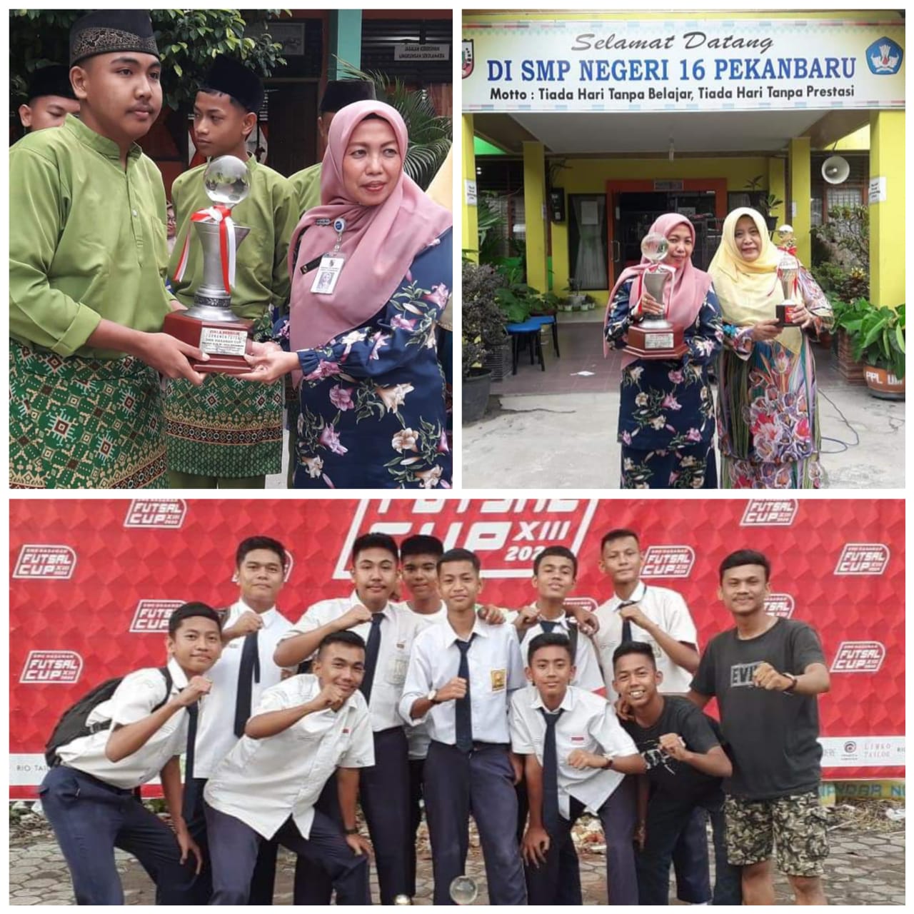 SMPN 16 Pekanbaru Boyong Piala Bergilir Futsal SMK Hasanah, Kepsek SMPN 16: 