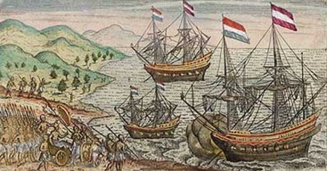 Cornelis de houtman memimpin belanda datang ke indonesia pertama kali dan mendarat di