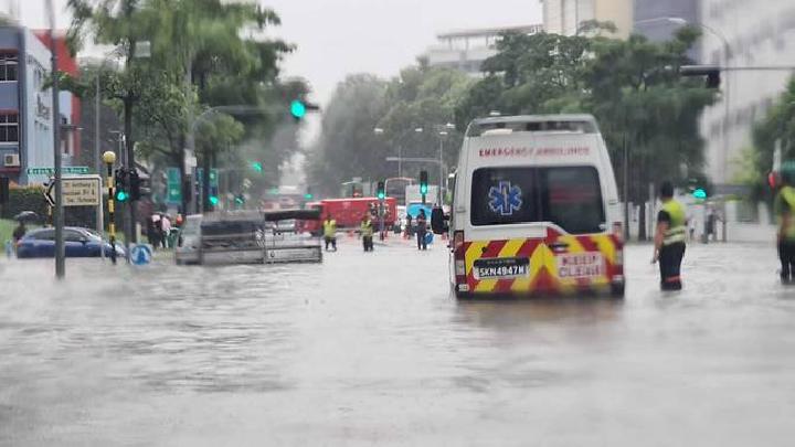 Hujan Deras, Singapura Dilanda Banjir Bandang