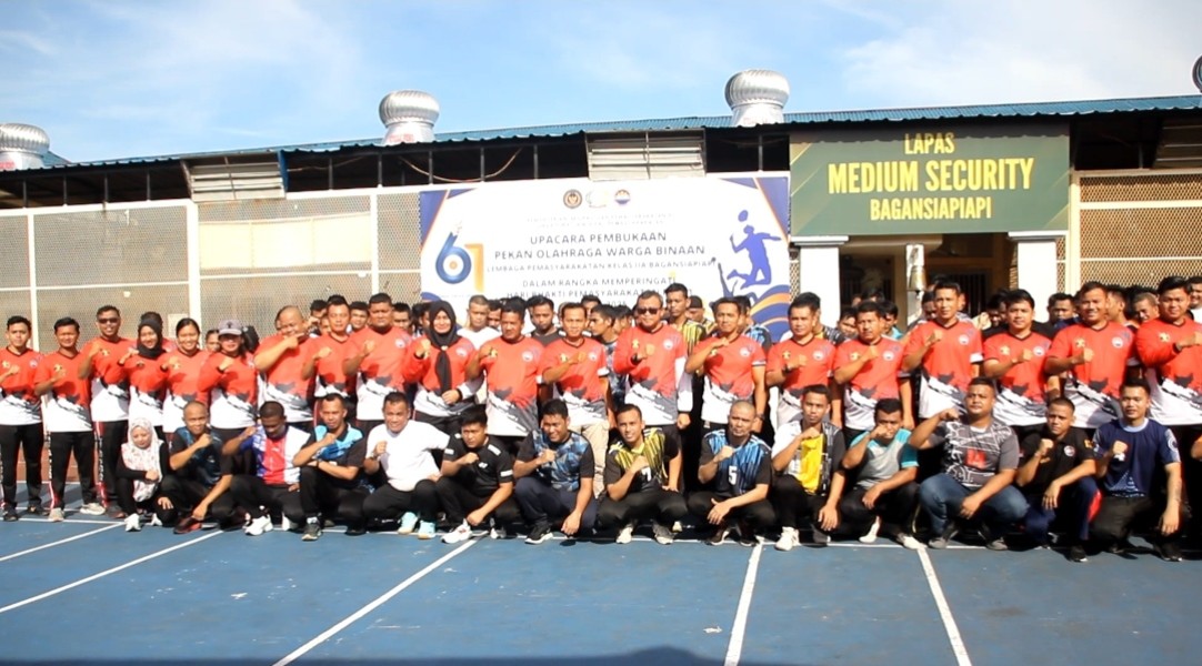 Peringati HBP ke 61, Kalapas Bagansiapiapi Buka Pekan Olahraga Warga Binaan