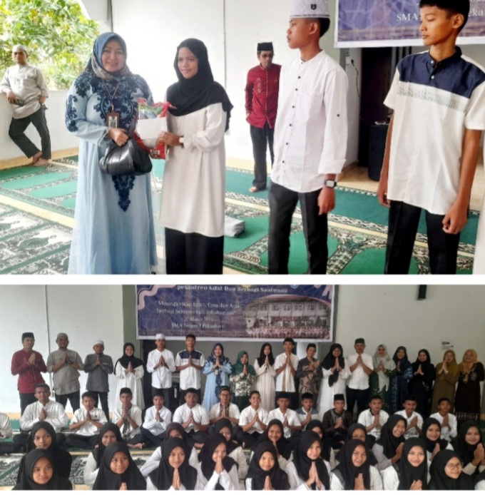 SMAN 3 Pekanbaru Santuni 64 Siswa Yatim Berupa Paket Sembako dan Uang Tunai