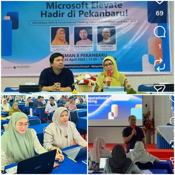 Puluhan Guru dan Siswa SMAN 8 Pekanbaru Ikuti Pelatihan AI dengan Program Microsoft Elevate