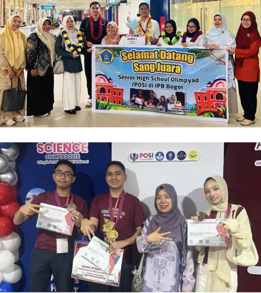 Gudang Prestasi Akademik, Tiga Siswa SMAN 8 Pekanbaru Rebut Medali di Senior High School Olympiad POSI