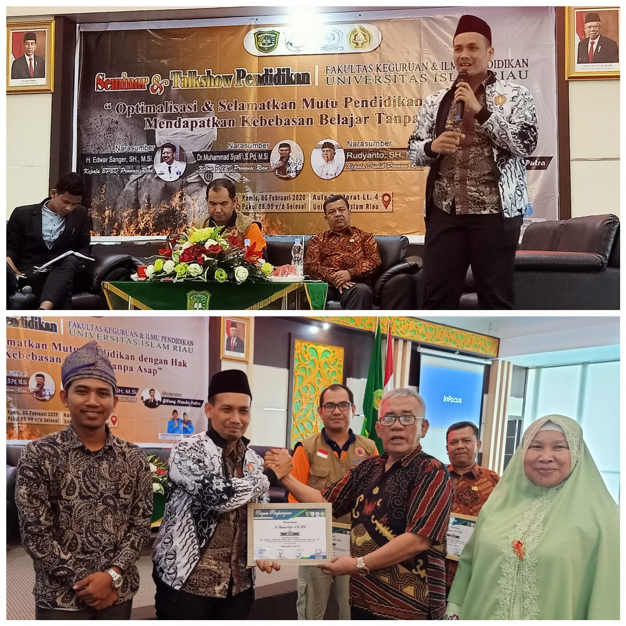 Ketua PGRI Riau Jadi Narasumber Seminar di UIR, Syafi'i Minta Guru Peka Terhadap Lingkungan