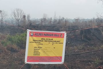 Polisi Selidiki Penyebab Kebakaran Lahan di Indragiri Hulu Riau