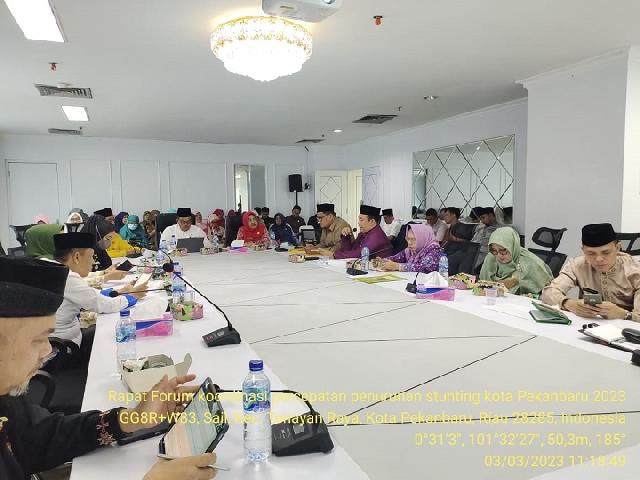 suasana Rapat Koordinasi Penanggulangan dan Penanganan Stunting Kota Pekanbaru di Kantor Wali Kota Pekanbaru